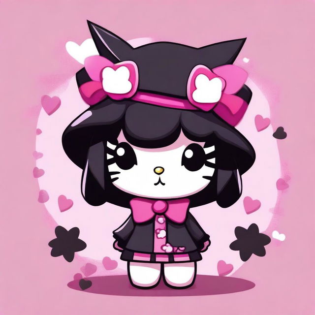 A high-quality digital art image showcasing Kuromi from the Hello Kitty series