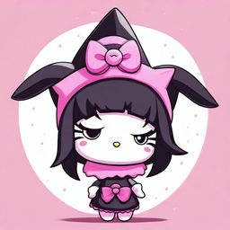 A high-quality digital art image showcasing Kuromi from the Hello Kitty series