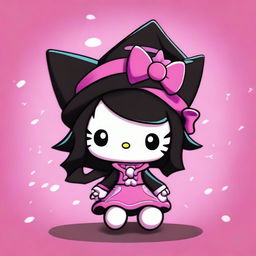 A high-quality digital art image showcasing Kuromi from the Hello Kitty series