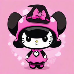 A top-notch digital art representation of Kuromi, a renowned character from the Hello Kitty universe