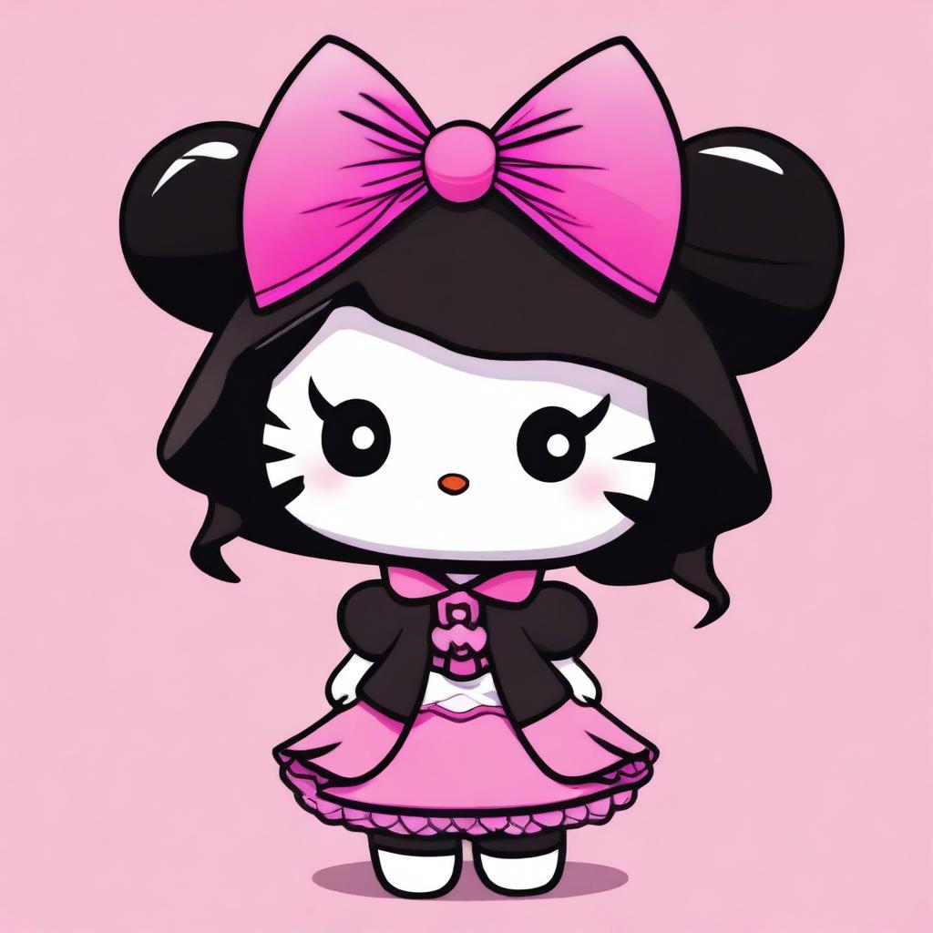 A top-notch digital art representation of Kuromi, a renowned character from the Hello Kitty universe