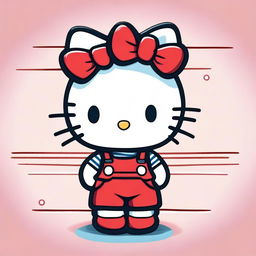 A high-resolution digital art image featuring Hello Kitty, the beloved character from the popular franchise