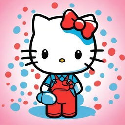 A high-resolution digital art image featuring Hello Kitty, the beloved character from the popular franchise