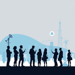 A professional LinkedIn background image representing project management in telecommunications