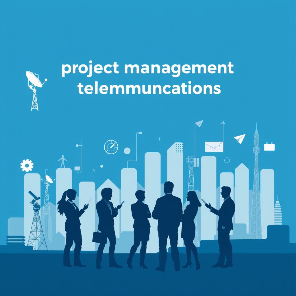 A professional LinkedIn background image representing project management in telecommunications