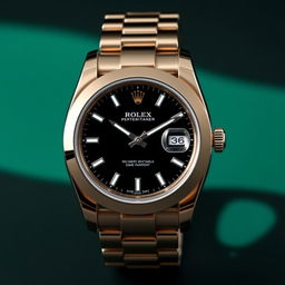 A trendy and stylish watch inspired by the Rolex Oyster Perpetual, featuring a sleek black dial that appeals to a youthful audience
