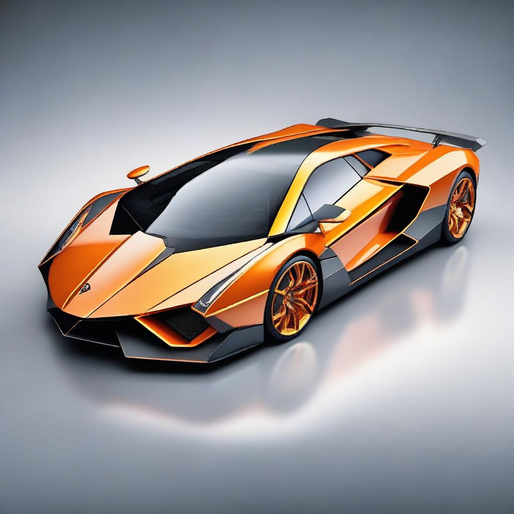 A high-quality digital rendering of the Lamborghini Egoista, depicted as a race car