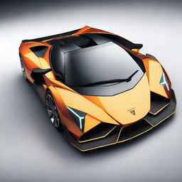 A high-quality digital rendering of the Lamborghini Egoista, depicted as a race car