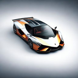 A high-quality digital rendering of the Lamborghini Egoista, depicted as a race car