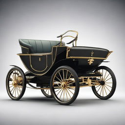 A high-quality digital rendering of a vintage, carriage-style vehicle, styled with features reminiscent of Lamborghini's design ethos