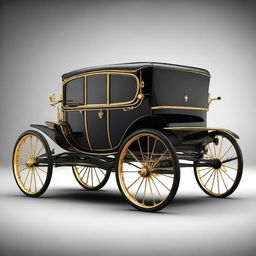 A high-quality digital rendering of a vintage, carriage-style vehicle, styled with features reminiscent of Lamborghini's design ethos