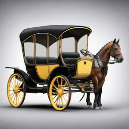 A high-quality digital rendering of a vintage, carriage-style vehicle, styled with features reminiscent of Lamborghini's design ethos