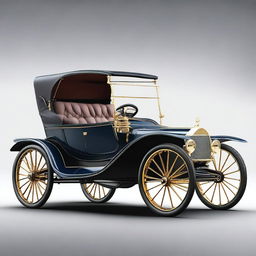 A high-quality digital rendering of a vintage, carriage-style vehicle, styled with features reminiscent of Bugatti's design ethos