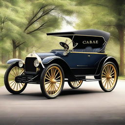 A high-quality digital rendering of a vintage, carriage-style vehicle, styled with features reminiscent of Bugatti's design ethos