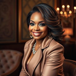 A stylish portrait of Phaedra Parks, showcasing her elegance and charisma
