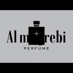 A modern logo design for 'Almagrebi Perfume', featuring sleek and stylish typography
