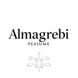 A modern logo design for 'Almagrebi Perfume', featuring sleek and stylish typography
