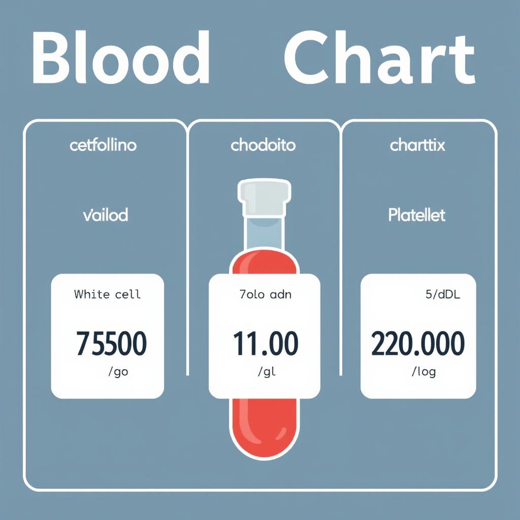 An illustration of a medical examination chart showing blood test results