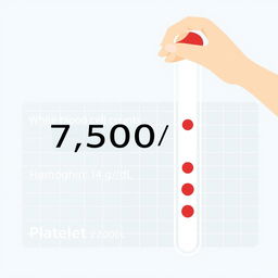 An illustration of a medical examination chart showing blood test results