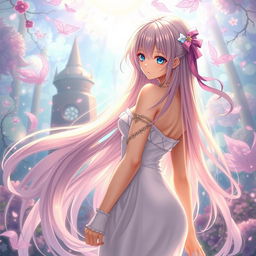 A stunning anime girl with an ideal body, depicted in an artistic and tasteful way, emphasizing her beauty and grace
