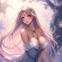 A stunning anime girl with an ideal body, depicted in an artistic and tasteful way, emphasizing her beauty and grace