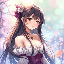 A stunning anime girl with an ideal body, depicted in an artistic and tasteful way, emphasizing her beauty and grace