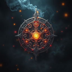 An intricate and mystical depiction of a Dungeons & Dragons absorption rune, featuring a swirling design that blends ancient symbols and glowing magical elements