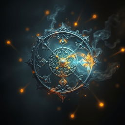 An intricate and mystical depiction of a Dungeons & Dragons absorption rune, featuring a swirling design that blends ancient symbols and glowing magical elements