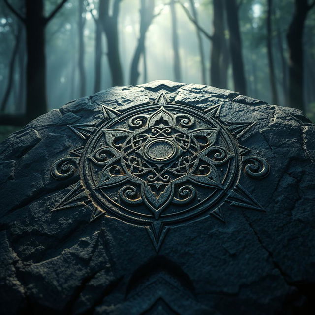 A beautifully crafted absorption rune, showcasing intricate patterns and curves that symbolize the concept of absorption and power