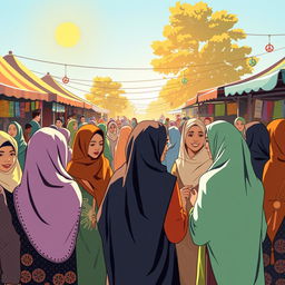 An inspiring scene illustrating the positive impact of hijab in society