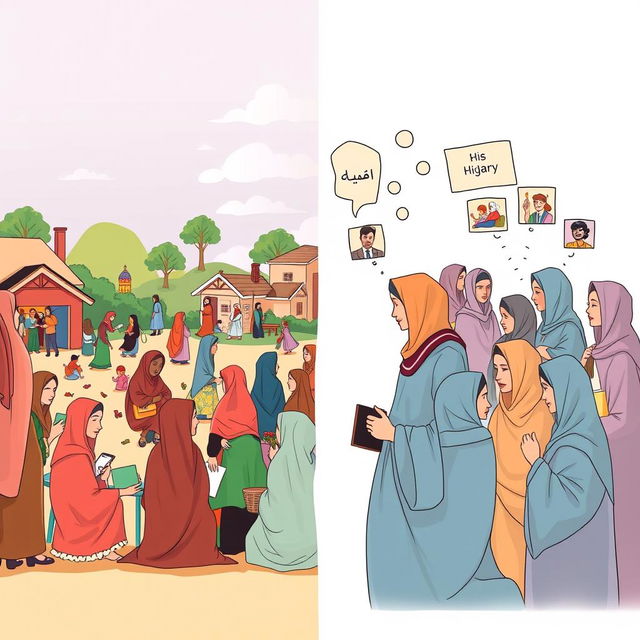 A thought-provoking illustration showcasing the positive impact of hijab in society