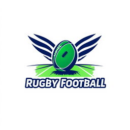 A creative interpretation of a Rugby Football League logo featuring a stylized rugby ball at the center, surrounded by dynamic lines to convey motion and energy