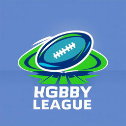 A creative interpretation of a Rugby Football League logo featuring a stylized rugby ball at the center, surrounded by dynamic lines to convey motion and energy