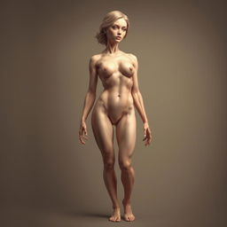 A detailed and artistic representation of a human figure with an emphasis on anatomical beauty
