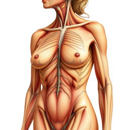 A detailed and artistic representation of a human figure with an emphasis on anatomical beauty