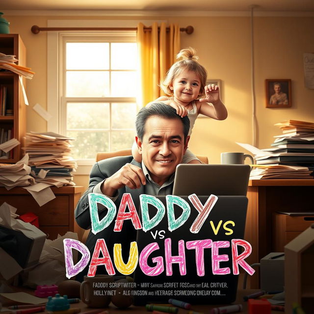 A humorous and heartwarming movie poster for 'Daddy vs Daughter