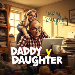 A humorous and heartwarming movie poster for 'Daddy vs Daughter