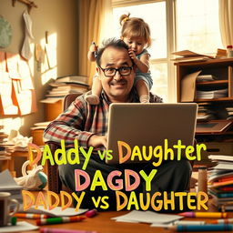 A humorous and heartwarming movie poster for 'Daddy vs Daughter