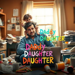 A humorous and heartwarming movie poster for 'Daddy vs Daughter