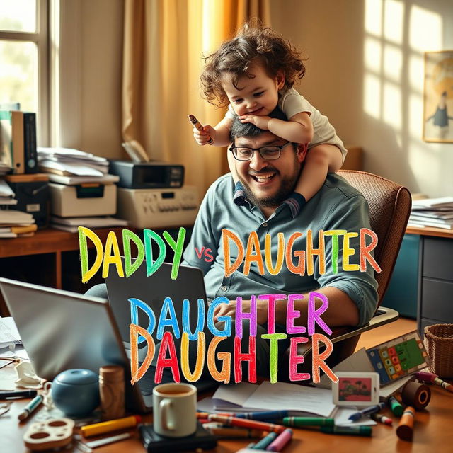 A humorous and heartwarming movie poster for 'Daddy vs Daughter