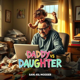 A humorous and heartwarming movie poster for 'Daddy vs Daughter