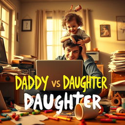 A humorous and heartwarming movie poster for 'Daddy vs Daughter