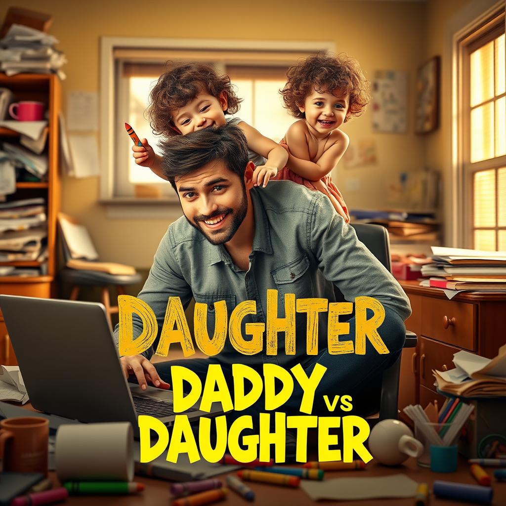 A humorous and heartwarming movie poster for 'Daddy vs Daughter