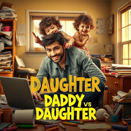 A humorous and heartwarming movie poster for 'Daddy vs Daughter