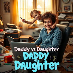 A humorous and heartwarming movie poster for 'Daddy vs Daughter