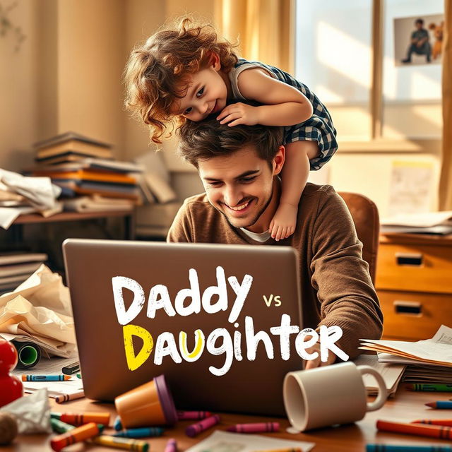 A humorous and heartwarming movie poster for 'Daddy vs Daughter