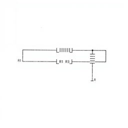 A detailed technical illustration of an electrical circuit diagram featuring three resistors connected in parallel
