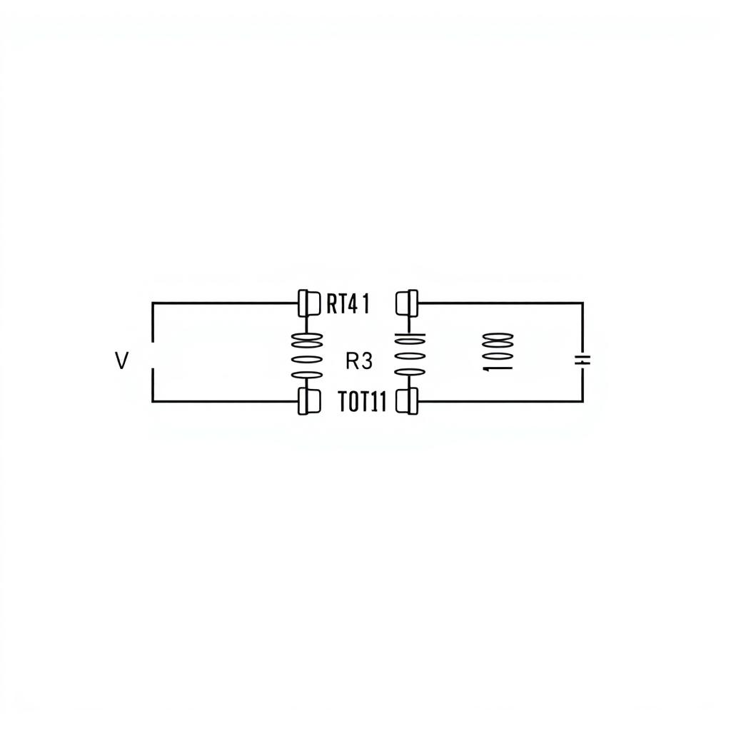 A detailed technical illustration of an electrical circuit diagram featuring three resistors connected in parallel