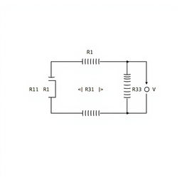 A detailed technical illustration of an electrical circuit diagram featuring three resistors connected in parallel