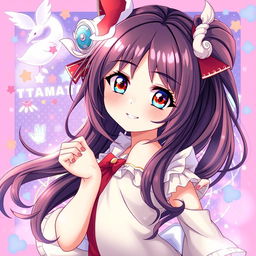 An alluring anime-style character featuring vibrant colors and intricate details, showcasing a confident pose that emphasizes her playful and spirited personality